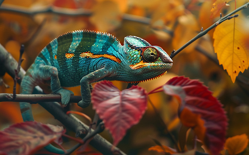 beautiful chameleon clinging to tree branch in nature  from Chrome web store to be run with OffiDocs Chromium online