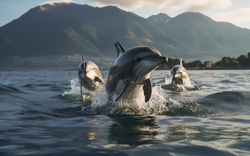Beautiful dolphins swimming freely  from Chrome web store to be run with OffiDocs Chromium online