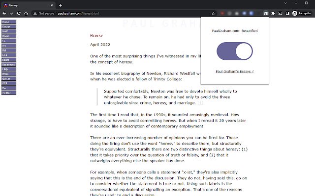 Beautify Paul Graham  from Chrome web store to be run with OffiDocs Chromium online