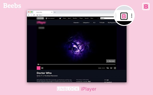 BeebsWatch BBC iPlayer, ITV C4 Abroad dal Chrome Web Store verrà eseguito con OffiDocs Chromium online