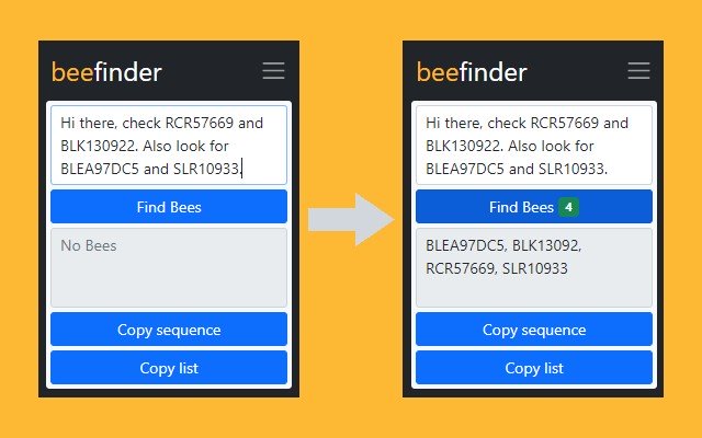 BeeFinder dal negozio web di Chrome può essere eseguito con OffiDocs Chromium online