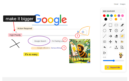Bee Marker  from Chrome web store to be run with OffiDocs Chromium online