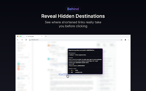 Behind URL Unshortener  Link Safety Check  from Chrome web store to be run with OffiDocs Chromium online