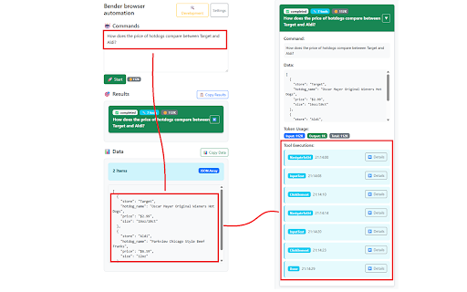 Bender browser automation  from Chrome web store to be run with OffiDocs Chromium online