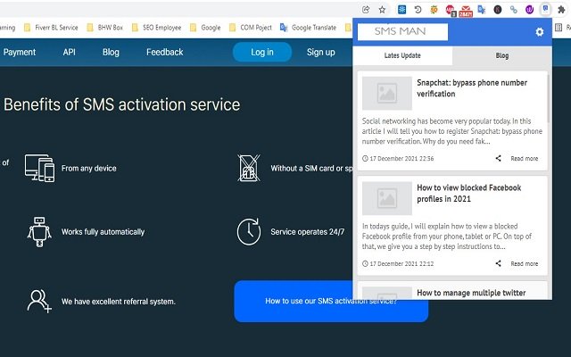 Manfaat layanan aktivasi SMS Blog dari toko web Chrome untuk dijalankan dengan OffiDocs Chromium online
