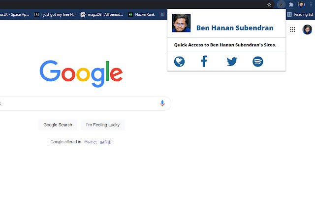 Ben Hanan Subendran de Chrome web store se ejecutará con OffiDocs Chromium en línea