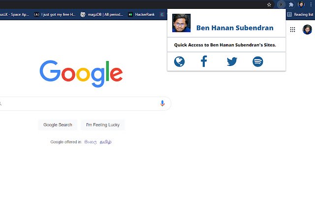 Ben Hanan Subendran dari toko web Chrome untuk dijalankan dengan OffiDocs Chromium online