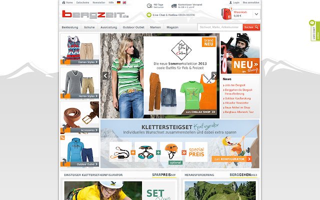 Bergzeit Outdoor Shop  from Chrome web store to be run with OffiDocs Chromium online