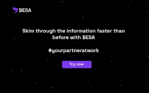 BESA Your partner at work  from Chrome web store to be run with OffiDocs Chromium online