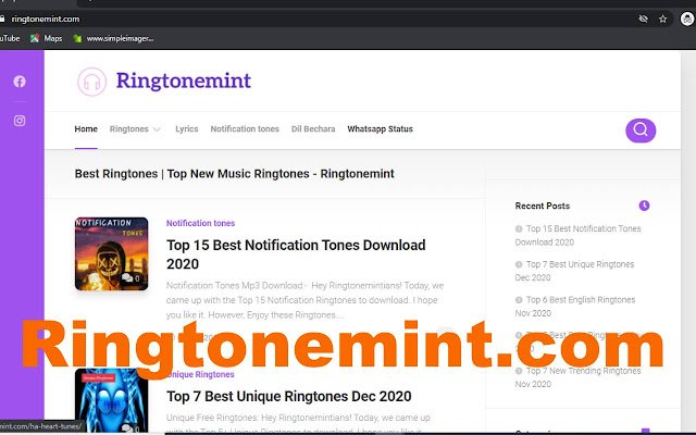 Pinakamahusay na Mga Ringtone | Nangungunang Mga Bagong Ringtone ng Musika mula sa Chrome web store na tatakbo sa OffiDocs Chromium online