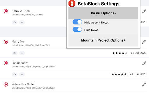 BetaBlock  from Chrome web store to be run with OffiDocs Chromium online