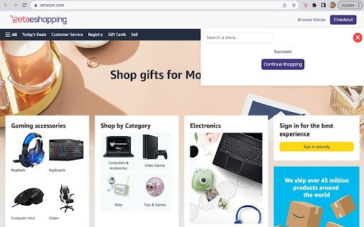 Beta eshopping  from Chrome web store to be run with OffiDocs Chromium online