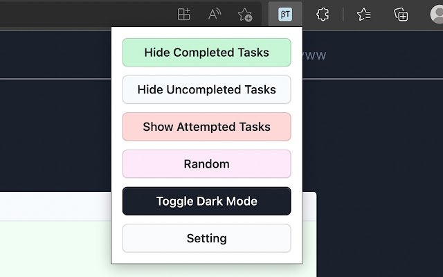 Chrome ウェブストアのベータ版 Task Toggler を OffiDocs Chromium オンラインで実行