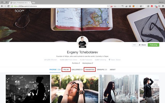 Better500px  from Chrome web store to be run with OffiDocs Chromium online