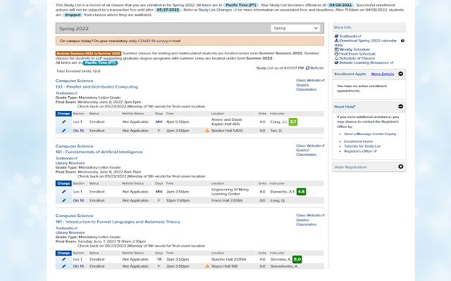 Better Bruinwalk Extension  from Chrome web store to be run with OffiDocs Chromium online