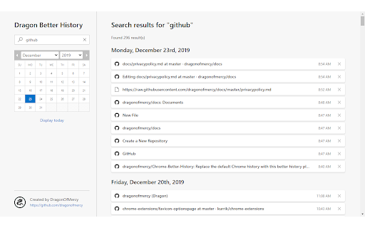 Better History  from Chrome web store to be run with OffiDocs Chromium online