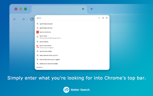 BetterSearch  from Chrome web store to be run with OffiDocs Chromium online