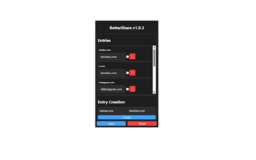 Better Share  from Chrome web store to be run with OffiDocs Chromium online