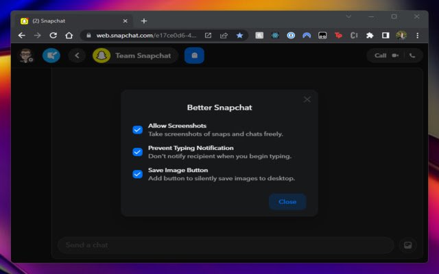 Better Snapchat  from Chrome web store to be run with OffiDocs Chromium online