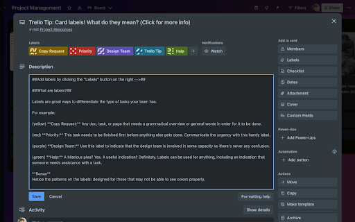 Better Trello  from Chrome web store to be run with OffiDocs Chromium online