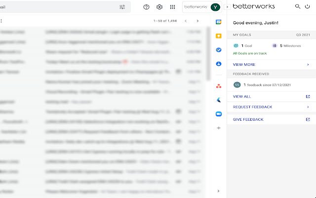 Chrome 网上应用店的 Betterworks Gmail 插件将与 OffiDocs Chromium 在线运行