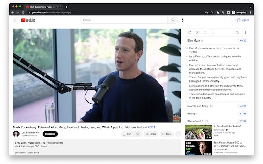 Better YouTube Summary  from Chrome web store to be run with OffiDocs Chromium online
