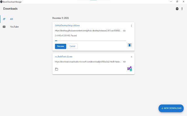 Bevel Download Manager  from Chrome web store to be run with OffiDocs Chromium online