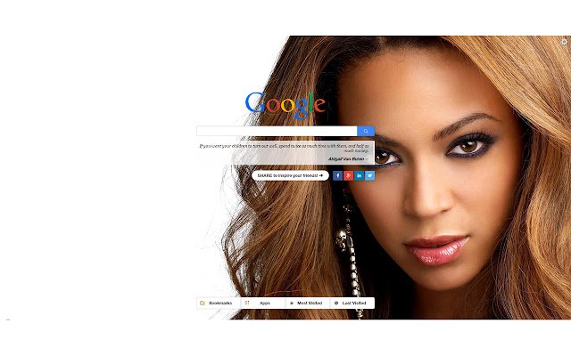Chrome ウェブストアの Beyonce 新しいタブを OffiDocs Chromium online で実行