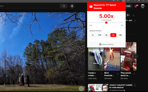 Beyond 2x: YT Speed Booster  from Chrome web store to be run with OffiDocs Chromium online