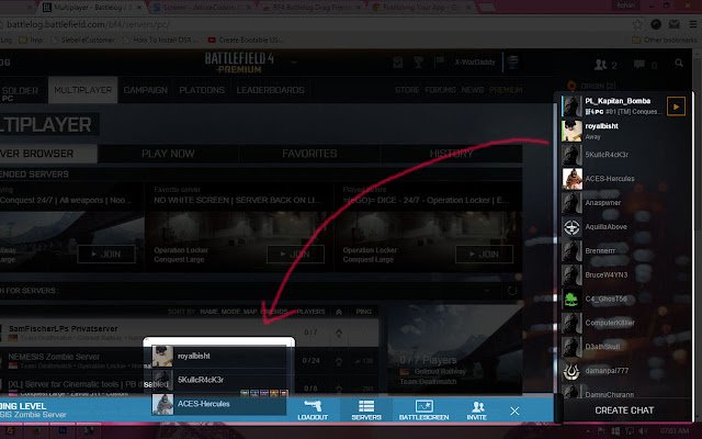 Ang BF4 Battlelog Drag Friends mula sa Chrome web store upang patakbuhin gamit ang OffiDocs Chromium online