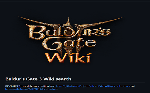 BG3 Wiki Search  from Chrome web store to be run with OffiDocs Chromium online