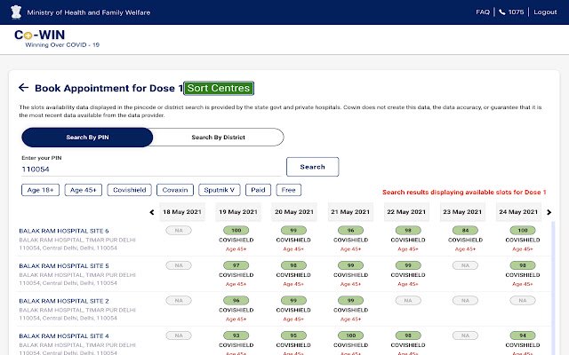 Bharat Vaccine Slot Enhancer COVID 19  from Chrome web store to be run with OffiDocs Chromium online