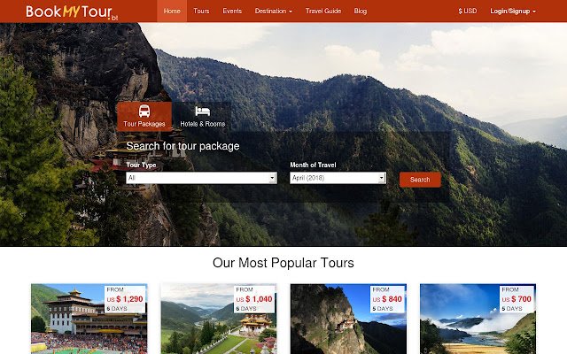Bhutan Tour Booking  from Chrome web store to be run with OffiDocs Chromium online