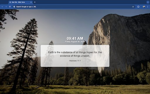 Bible Verse New Tab  from Chrome web store to be run with OffiDocs Chromium online
