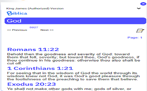 Biblica  from Chrome web store to be run with OffiDocs Chromium online