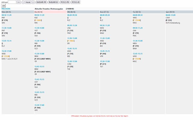 BIB Stundenplan dari toko web Chrome untuk dijalankan dengan OffiDocs Chromium online