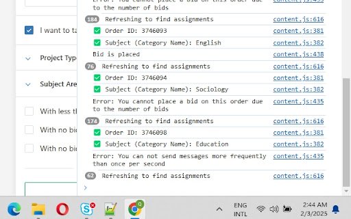 Biding Extension  from Chrome web store to be run with OffiDocs Chromium online