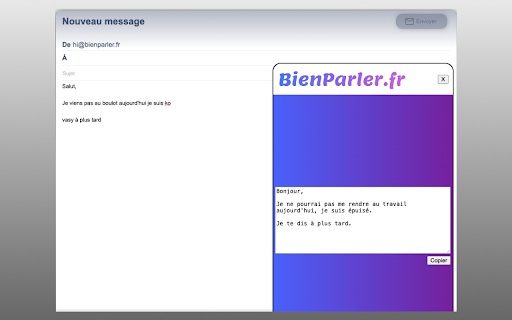 bienparler.fr  from Chrome web store to be run with OffiDocs Chromium online