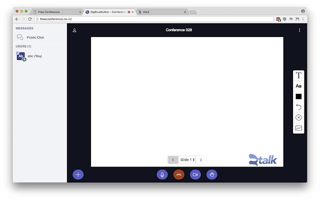 BigBlueButton Screenshare הרחבת Chrome מחנות האינטרנט של Chrome להפעלה עם OffiDocs Chromium מקוון