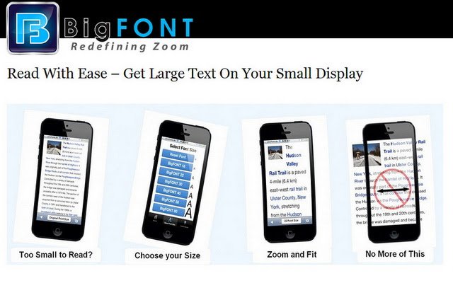 BigFONT  from Chrome web store to be run with OffiDocs Chromium online