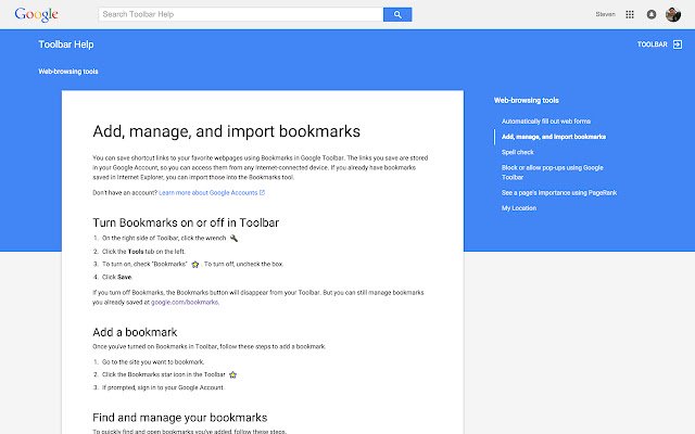 OffiDocs Chromium オンラインで実行される Chrome Web ストアの Big G Bookmarks