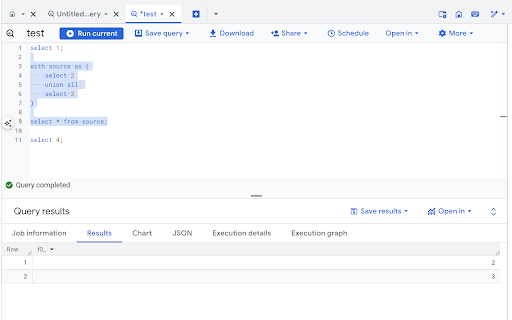 BigQuery Smart Execute  from Chrome web store to be run with OffiDocs Chromium online