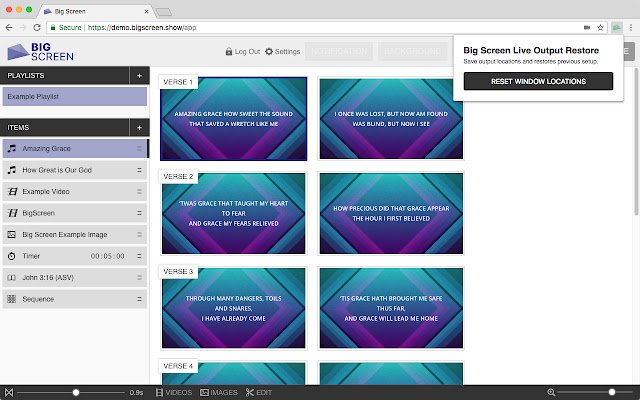 Big Screen Live Output Restore з веб-магазину Chrome для запуску з OffiDocs Chromium онлайн