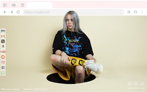 Billie Eilish Wallpapers New Tab Experience  from Chrome web store to be run with OffiDocs Chromium online