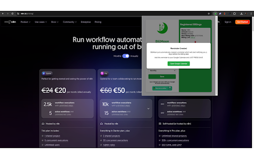 BillMoon: Billing Tracker  from Chrome web store to be run with OffiDocs Chromium online