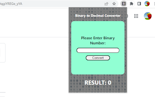 Binary to Decimal Chrome Extension  from Chrome web store to be run with OffiDocs Chromium online