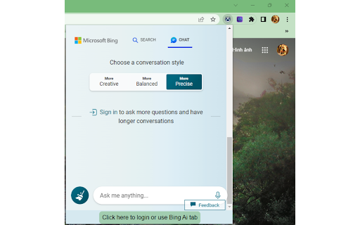 Bing AI Anywhere GPT 4  from Chrome web store to be run with OffiDocs Chromium online