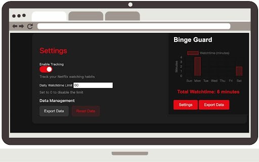 Binge Guard  from Chrome web store to be run with OffiDocs Chromium online