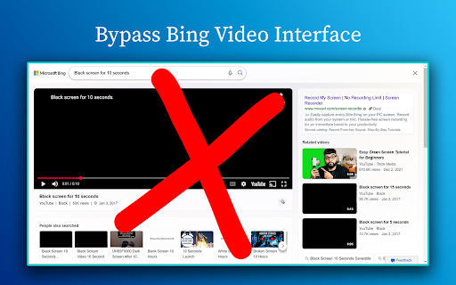 Bing Video Redirector  from Chrome web store to be run with OffiDocs Chromium online