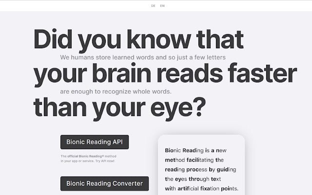 Tiện ích mở rộng đọc Bionic từ cửa hàng Chrome trực tuyến sẽ được chạy với OffiDocs Chrome trực tuyến